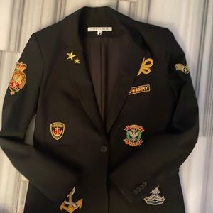 Veronica Beard Black Blazer with Patches Size 8